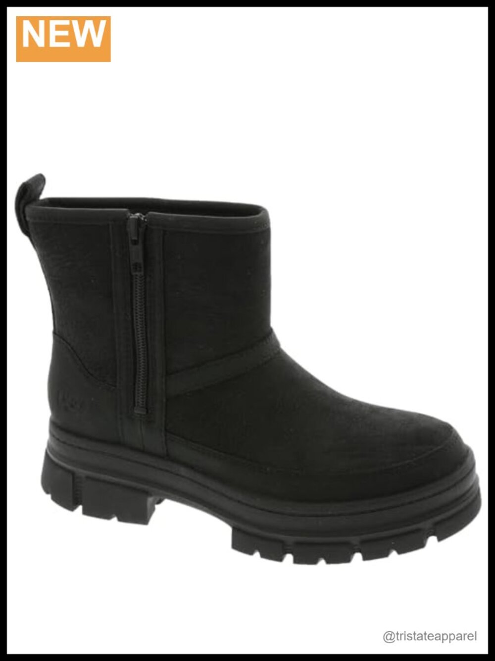 Waterproof Suede Leather Mid-Calf Fashion Boot with Zipper